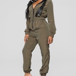 Medium olive green jumpsuit